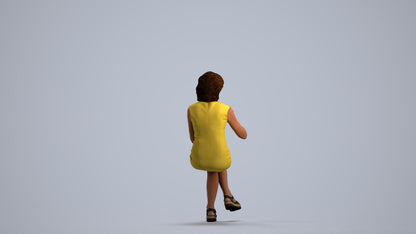 photogrammetry 3D woman business sitting, realistic human model archviz FBX, front view render
