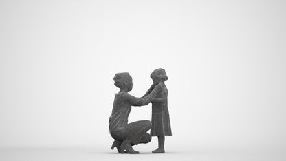 realistic 3D people woman casual kids, render-ready for V-Ray and Corona, FBX OBJ, three-quarter front view render