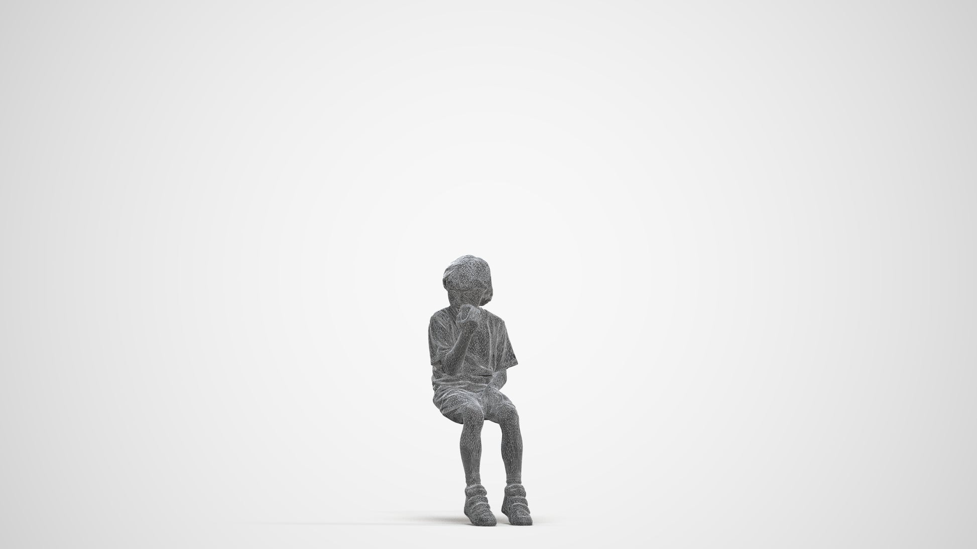 photogrammetry 3D boy casual kids, realistic human model archviz FBX, three-quarter front view render