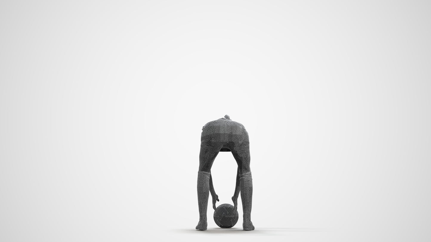 realistic 3D people woman sport, render-ready for V-Ray and Corona, FBX OBJ, wireframe front view