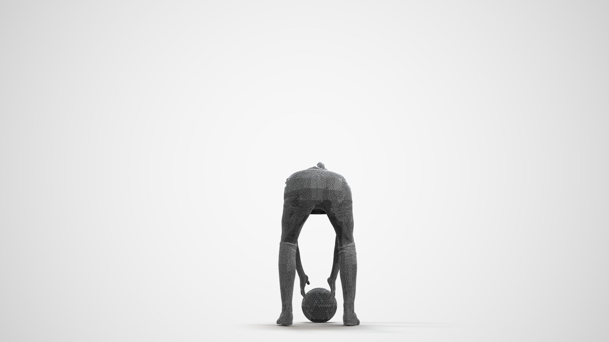realistic 3D people woman sport, render-ready for V-Ray and Corona, FBX OBJ, wireframe front view