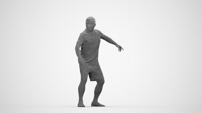 photogrammetry 3D man sport, realistic human model archviz FBX, wireframe back view