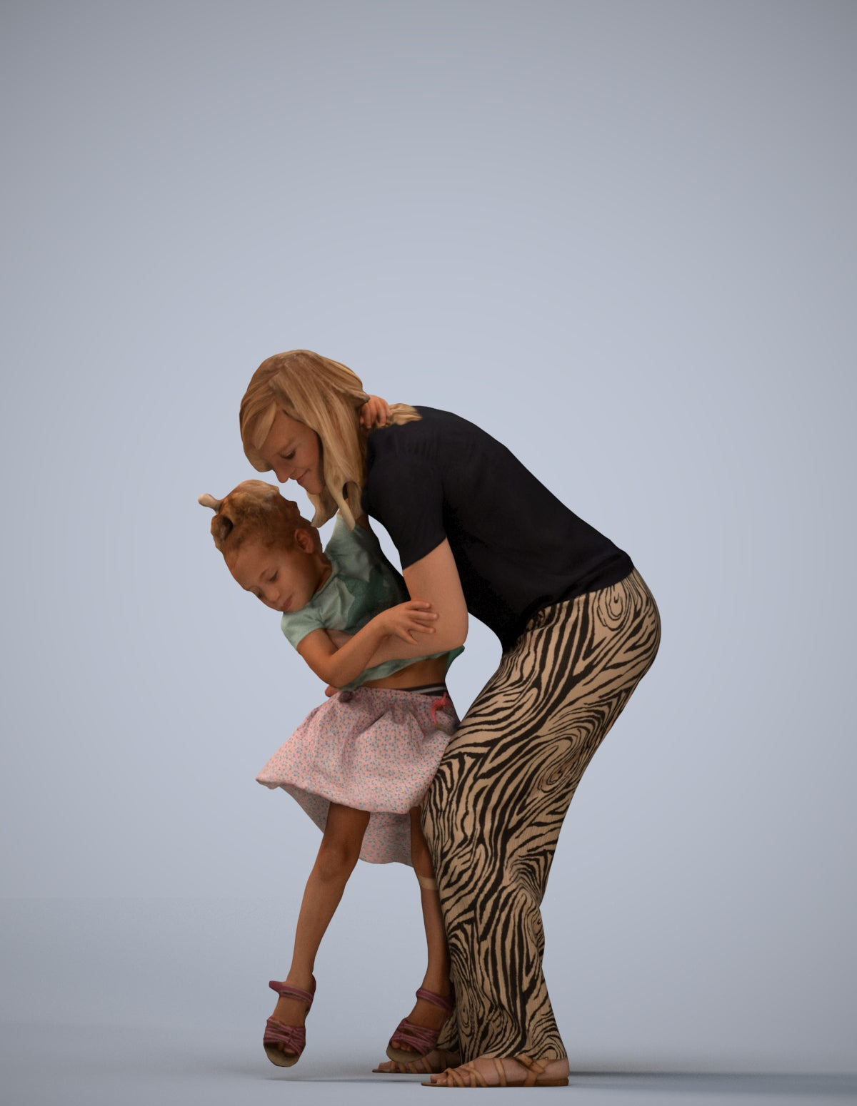 realistic 3D people girl casual kids, render-ready for V-Ray and Corona, FBX OBJ