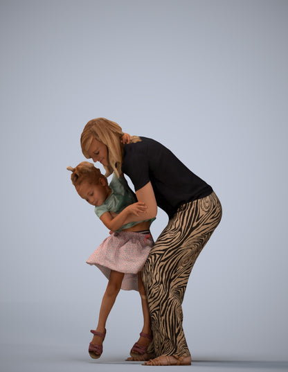 realistic 3D people girl casual kids, render-ready for V-Ray and Corona, FBX OBJ