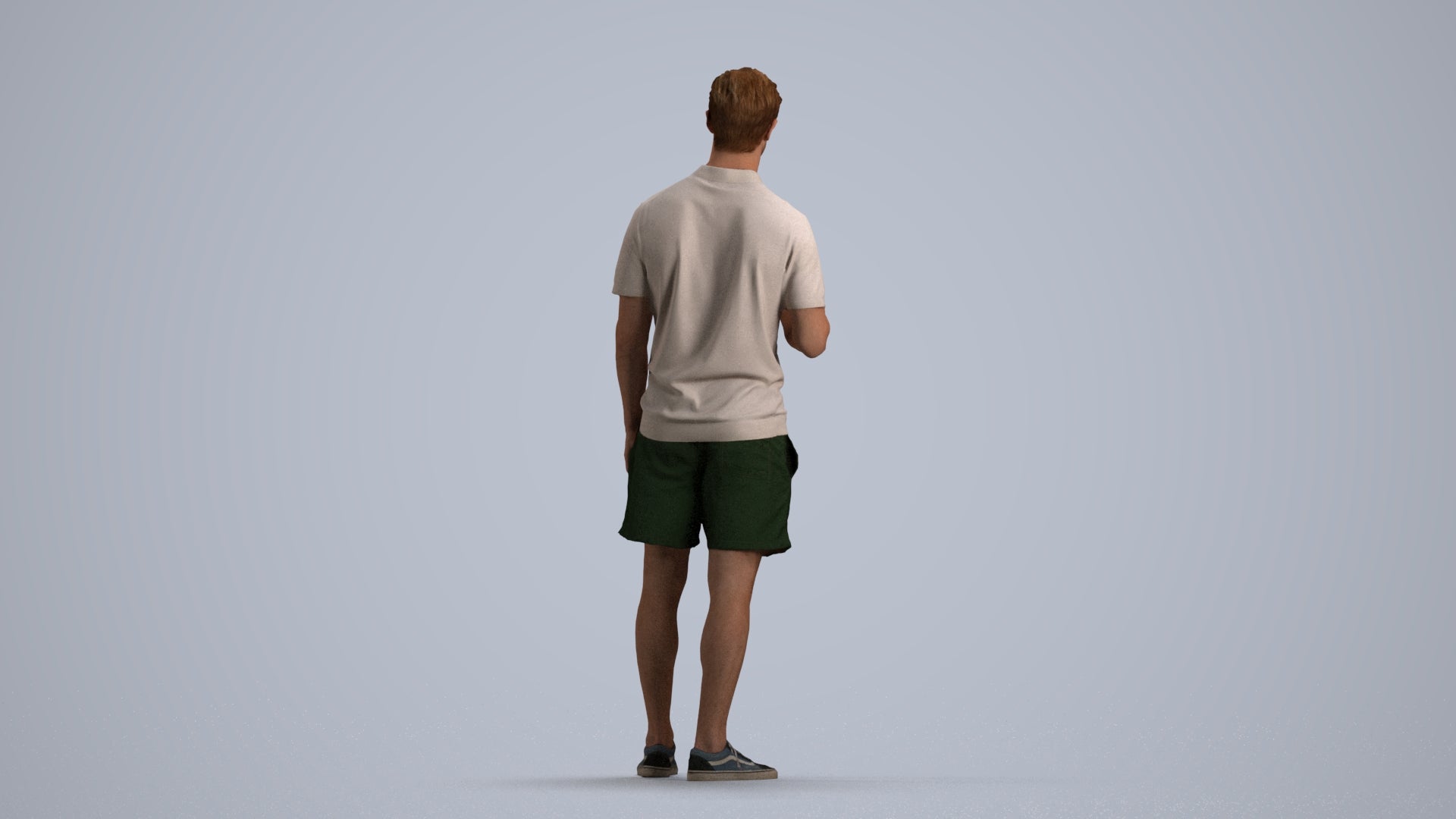 scanned 3D man casual standing, photogrammetry people for Enscape and V-Ray, front view render