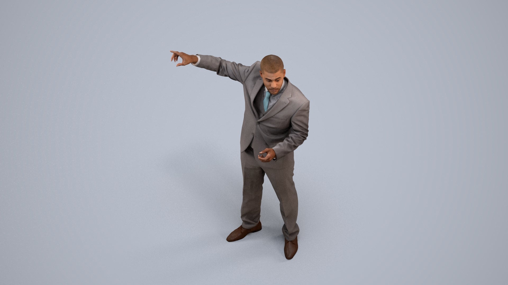 realistic 3D man business, scanned archviz people for Blender and 3ds Max, back view render