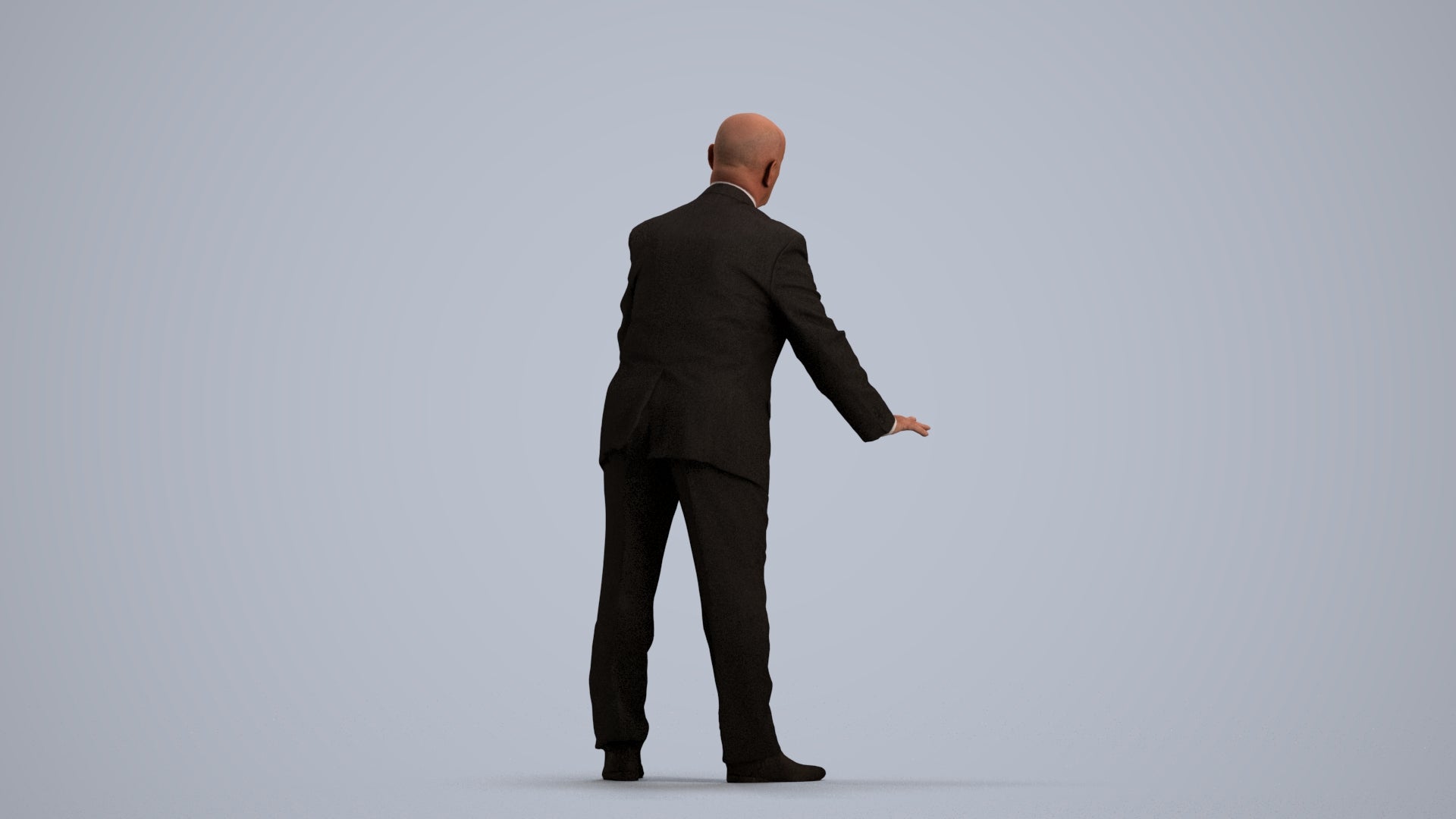 scanned 3D senior man business, photogrammetry people for Enscape and V-Ray, front view render