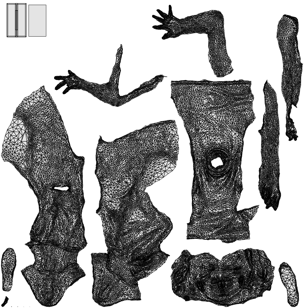 photogrammetry 3D woman casual sitting, realistic human model archviz FBX, wireframe top-down view