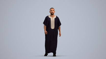3D scanned man walking, photorealistic archviz people for Enscape and SketchUp, standing pose render