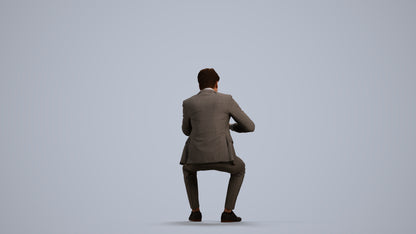 scanned 3D man business, photogrammetry people for Enscape and V-Ray, front view render
