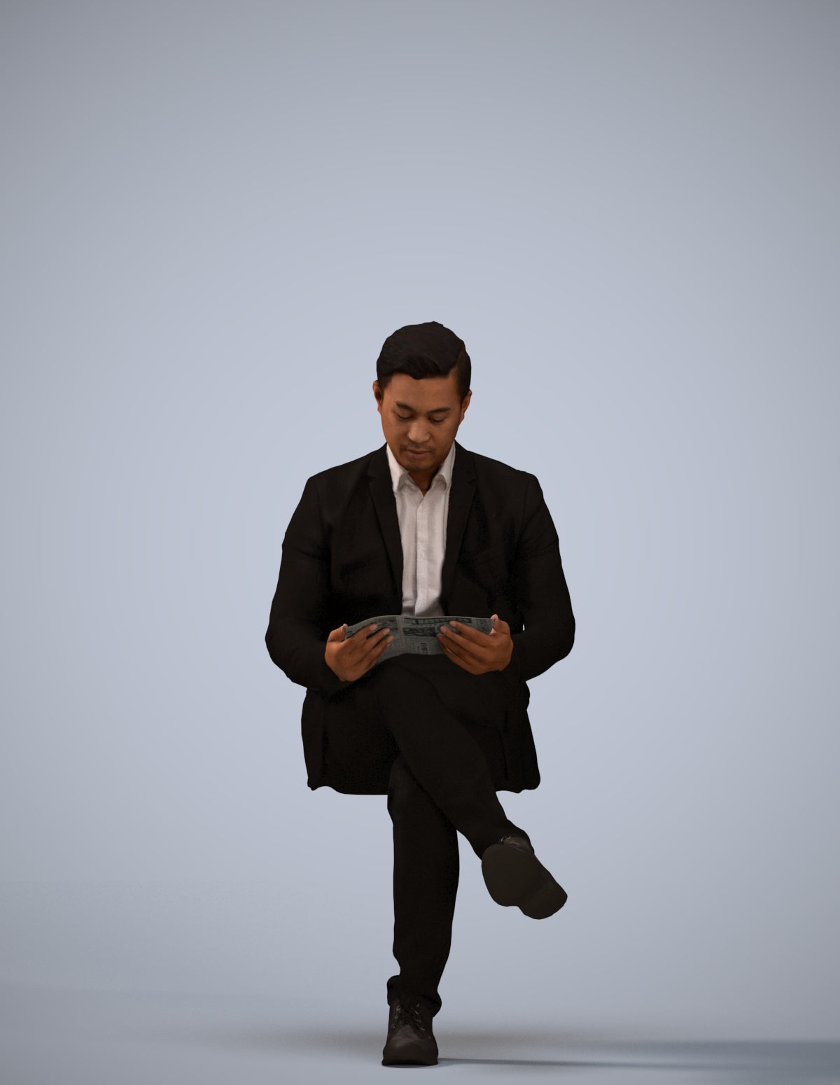scanned 3D man business, photogrammetry people for Enscape and V-Ray