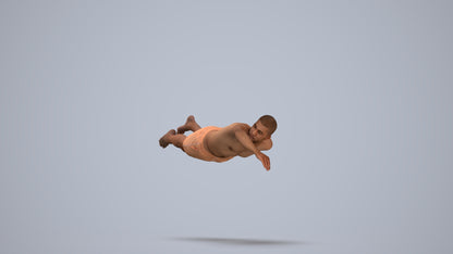 3D human model man sport pool, photogrammetry scanned person for archviz, standing pose render