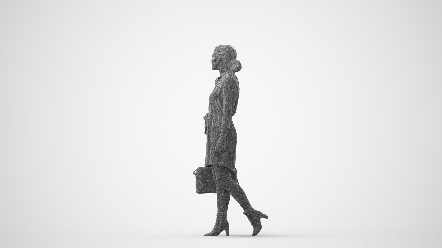 realistic 3D people woman casual standing, render-ready for V-Ray and Corona, FBX OBJ, square thumbnail