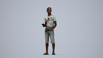 photogrammetry 3D boy casual kids, realistic human model archviz FBX, top-down view render