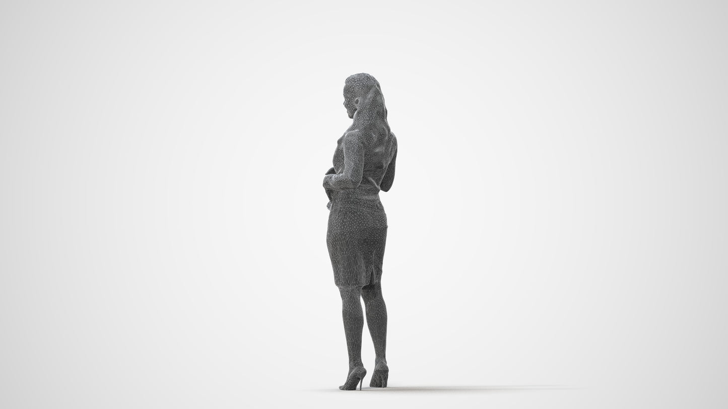 photogrammetry 3D woman business, realistic human model archviz FBX, square thumbnail