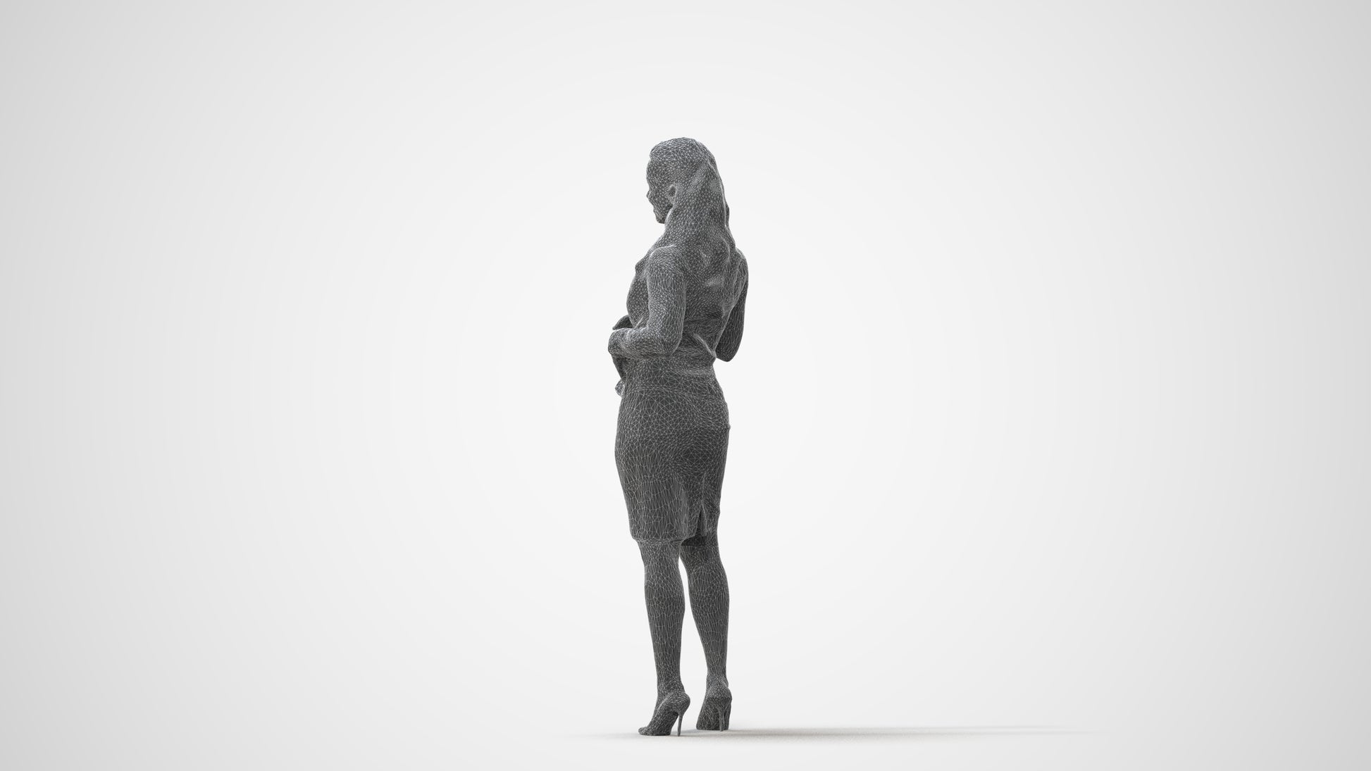 photogrammetry 3D woman business, realistic human model archviz FBX, square thumbnail