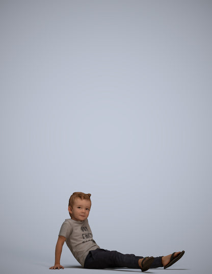 realistic 3D people boy casual kids, render-ready for V-Ray and Corona, FBX OBJ