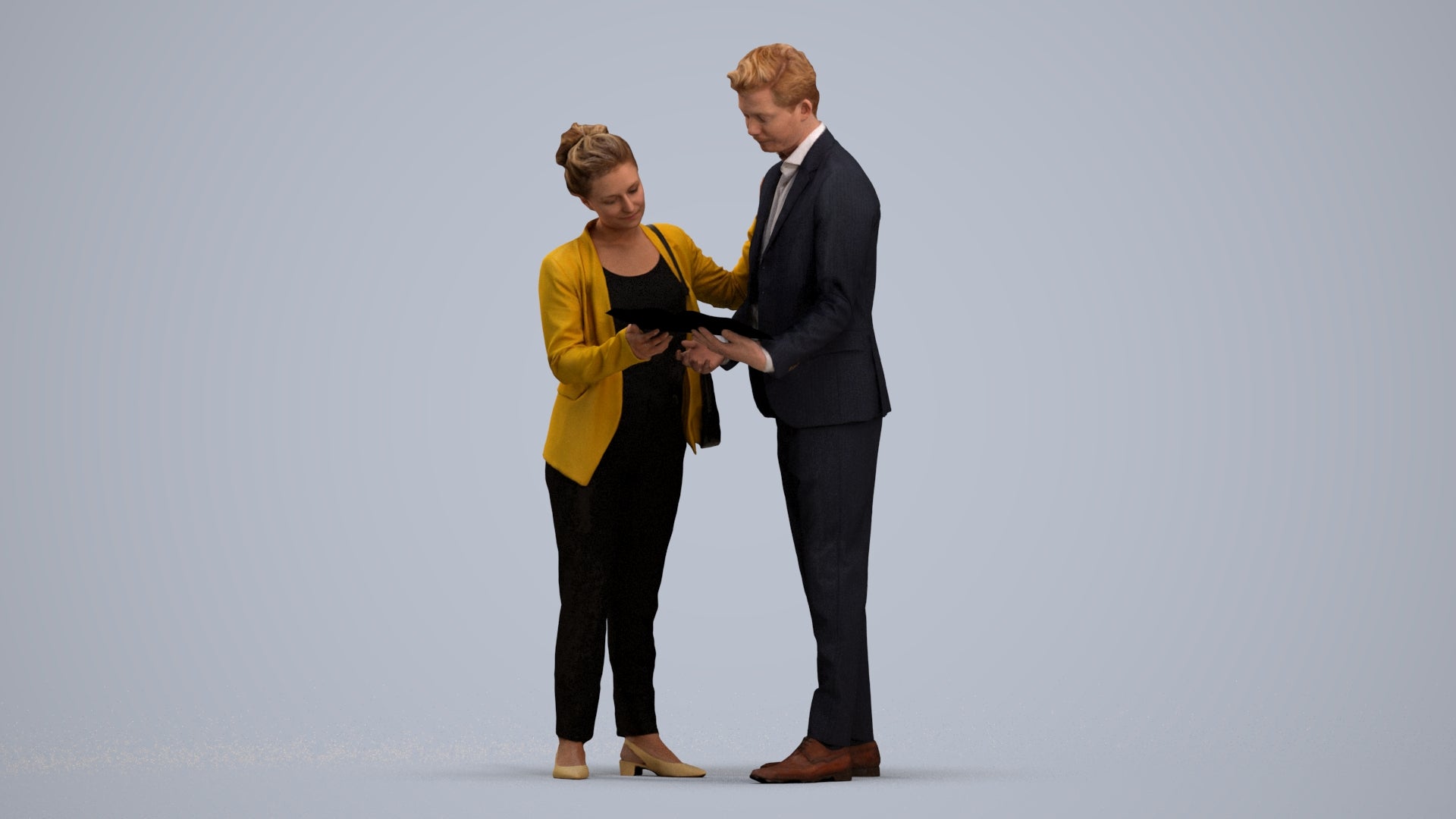 scanned 3D woman business, photogrammetry people for Enscape and V-Ray, standing pose render