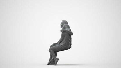 3D human model woman casual couple, photogrammetry scanned person for archviz, square thumbnail