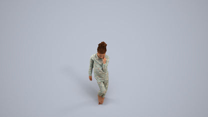 scanned 3D girl kids, photogrammetry people for Enscape and V-Ray, back view render