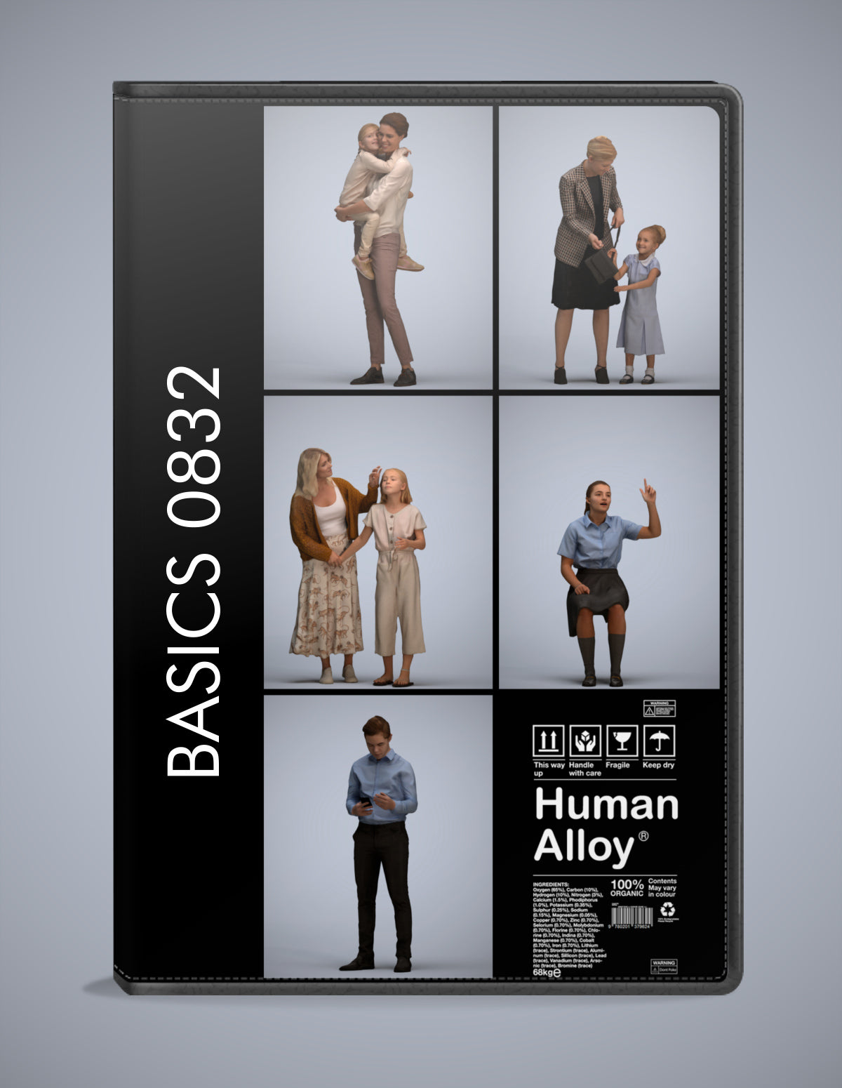 5x realistic 3D people kids pack, scanned archviz collection for Blender and 3ds Max