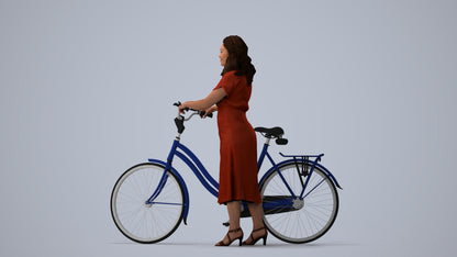 3D people model woman casual mix, scanned human for 3ds Max rendering, three-quarter view render
