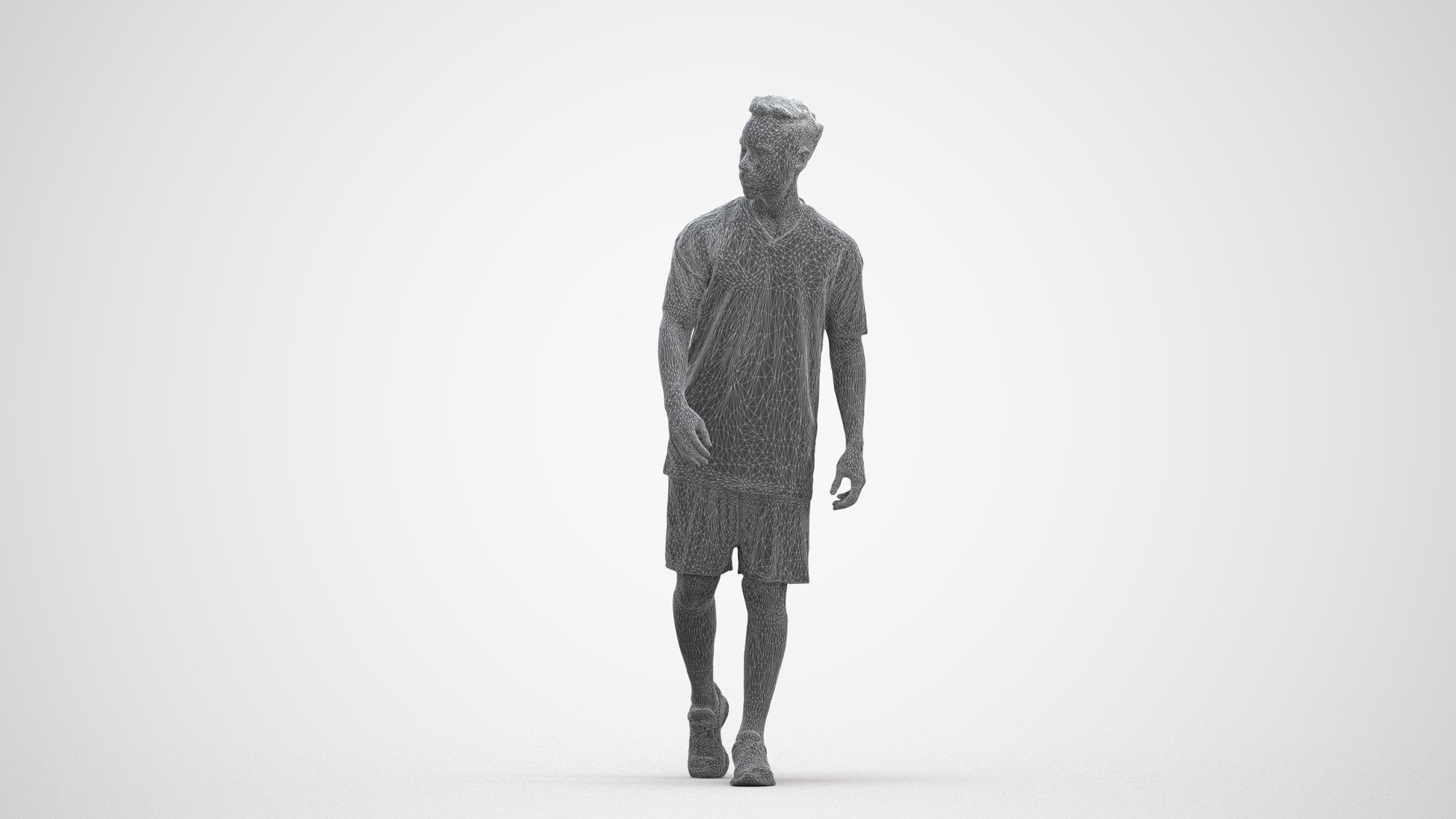 photogrammetry 3D man sport, realistic human model archviz FBX, three-quarter front view render