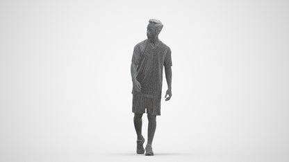 photogrammetry 3D man sport, realistic human model archviz FBX, three-quarter front view render