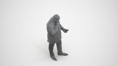 photogrammetry 3D man business, realistic human model archviz FBX, wireframe three-quarter view