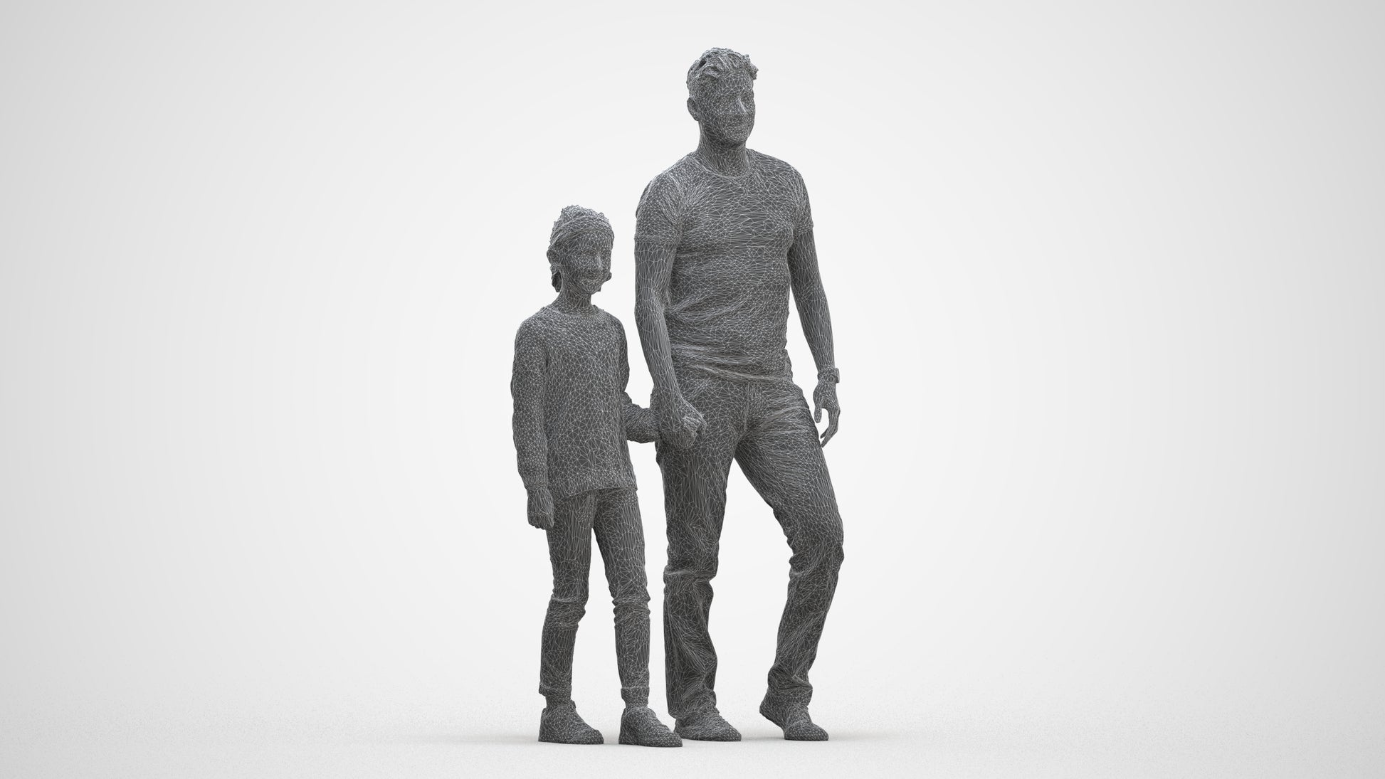 photogrammetry 3D girl casual walking, realistic human model archviz FBX, three-quarter front view render