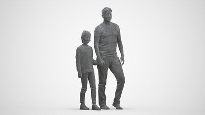 photogrammetry 3D girl casual walking, realistic human model archviz FBX, three-quarter front view render