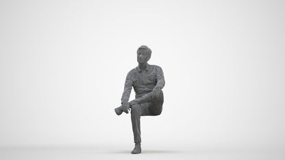 photogrammetry 3D man business, realistic human model archviz FBX, three-quarter front view render