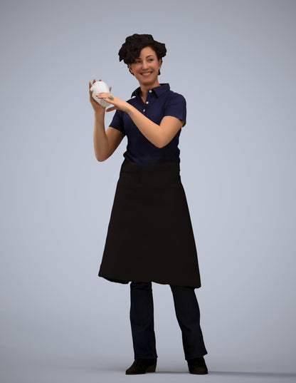 3D people model woman hospitality, scanned human for 3ds Max rendering