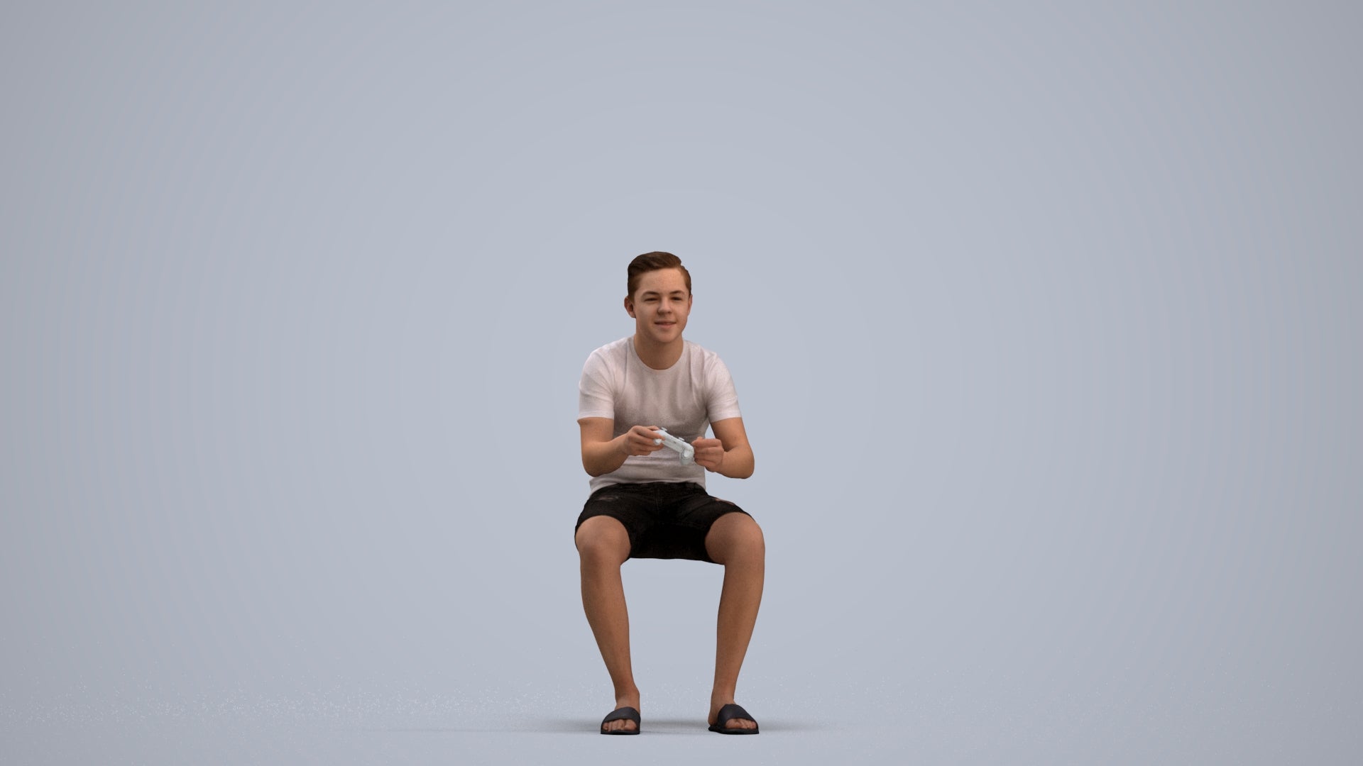 realistic 3D boy casual kids, scanned archviz people for Blender and 3ds Max, standing pose render
