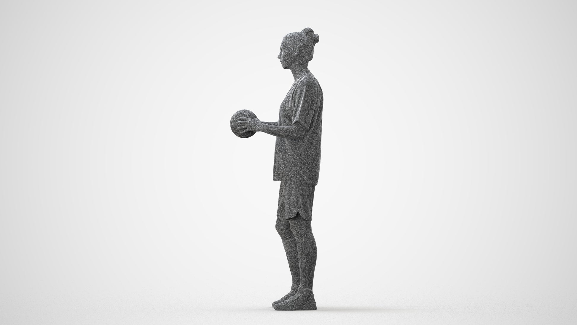 3D people model woman sport, scanned human for 3ds Max rendering, square thumbnail