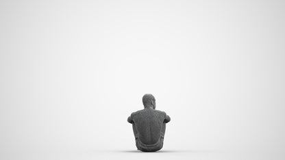 photogrammetry 3D man pool, realistic human model archviz FBX, wireframe front view