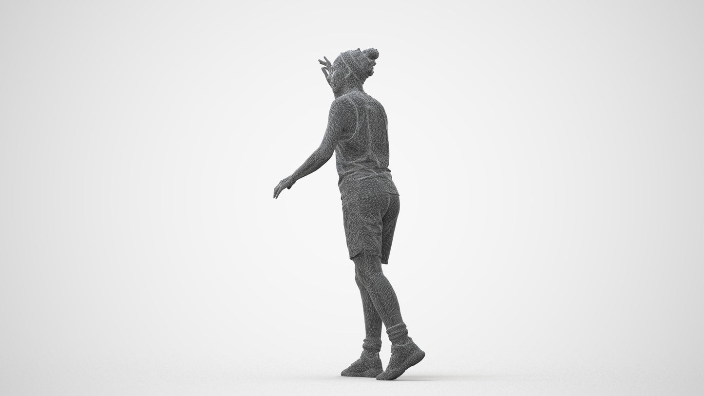 realistic 3D woman sport, scanned archviz people for Blender and 3ds Max, square thumbnail