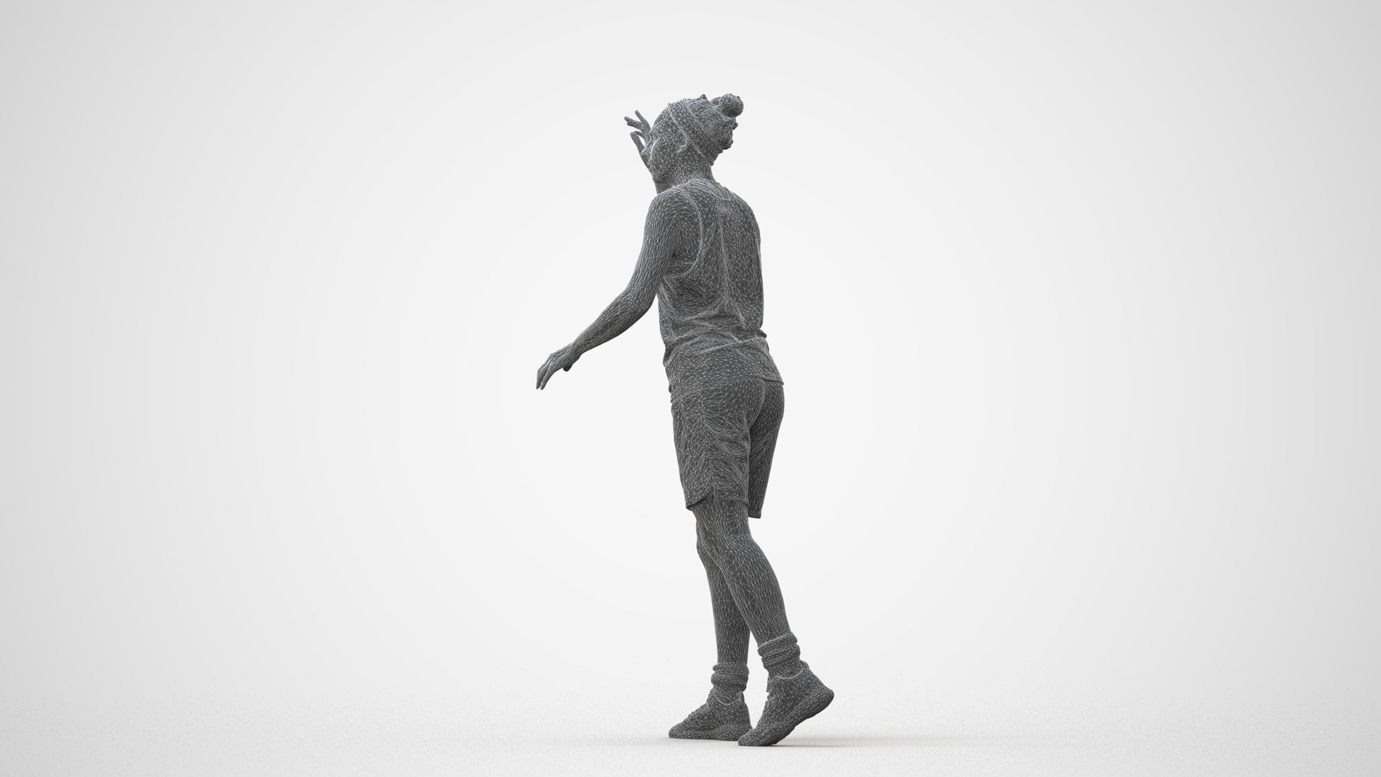 realistic 3D woman sport, scanned archviz people for Blender and 3ds Max, square thumbnail