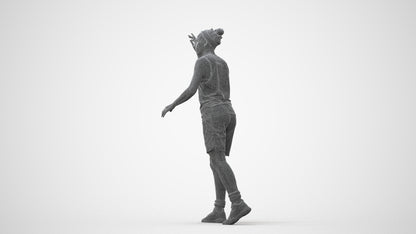 realistic 3D woman sport, scanned archviz people for Blender and 3ds Max, square thumbnail