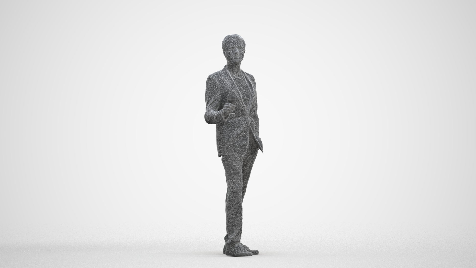 3D people model man formal formalaffairs, scanned human for 3ds Max rendering, three-quarter front view render