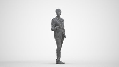3D people model man formal formalaffairs, scanned human for 3ds Max rendering, three-quarter front view render