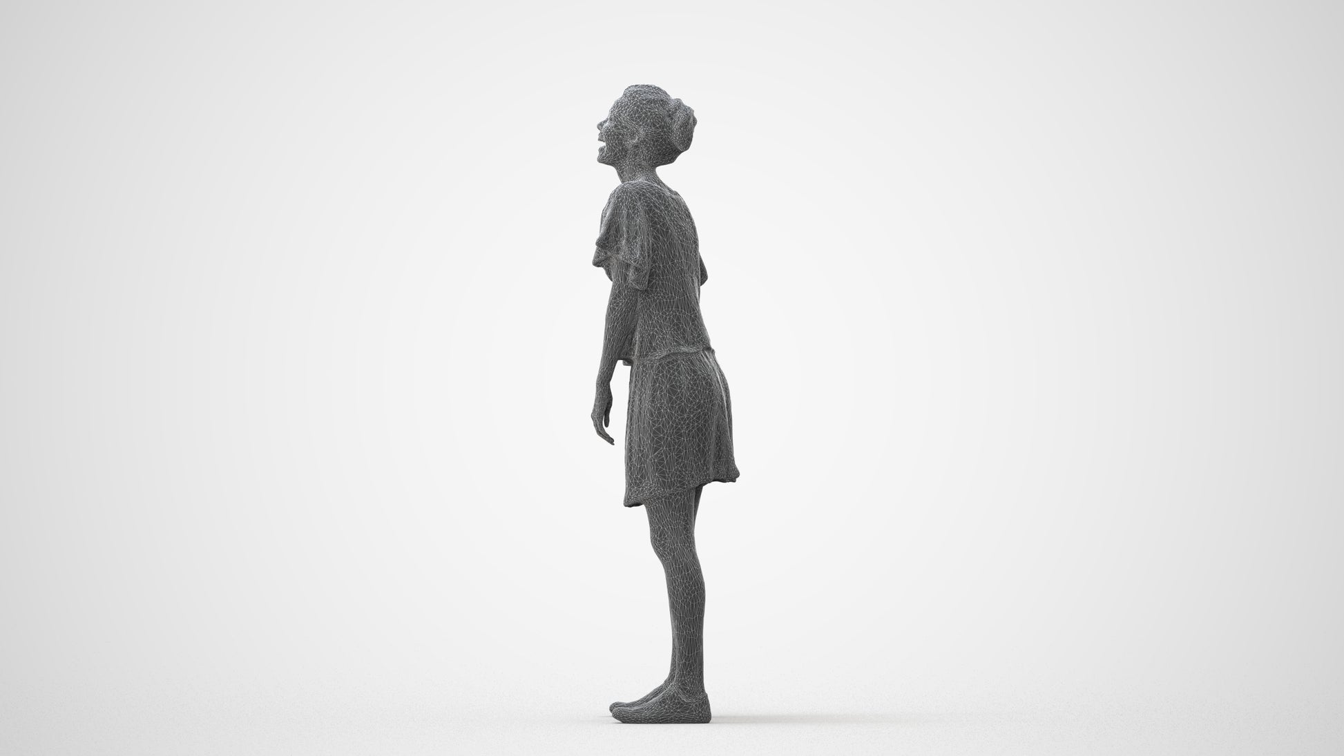 3D scanned woman standing casual, photorealistic archviz people for Enscape and SketchUp, square thumbnail