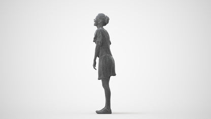 3D scanned woman standing casual, photorealistic archviz people for Enscape and SketchUp, square thumbnail