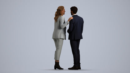 photogrammetry 3D woman business, realistic human model archviz FBX, front view render