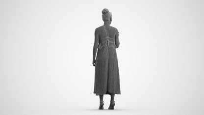 3D people model woman formal formalaffairs, scanned human for 3ds Max rendering, wireframe front view