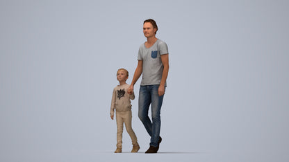 photogrammetry 3D girl casual standing, realistic human model archviz FBX, top-down view render
