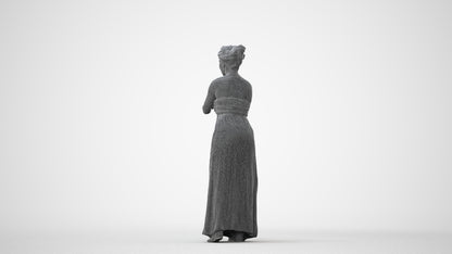 realistic 3D human woman casual standing, archviz people FBX OBJ for Blender, square thumbnail