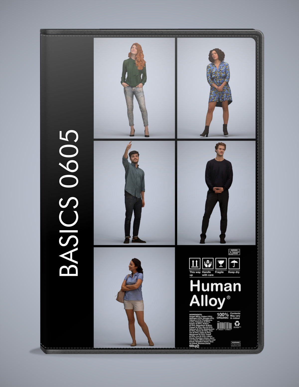 5 3D scanned people standing, photorealistic archviz pack for Enscape and SketchUp
