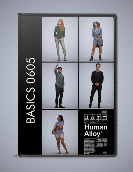 5 3D scanned people standing, photorealistic archviz pack for Enscape and SketchUp