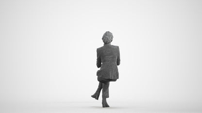 scanned 3D woman business, photogrammetry people for Enscape and V-Ray, wireframe front view